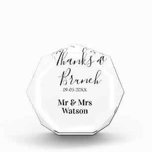 Thanks a brunch post wedding name date simple acrylic award