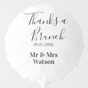 Thanks a brunch post wedding name date simple  balloon