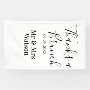 Thanks a brunch post wedding name date simple banner