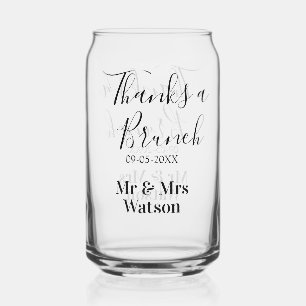 Thanks a brunch post wedding name date simple  can glass