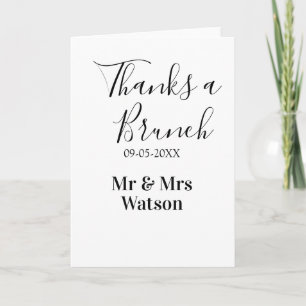 Thanks a brunch post wedding name date simple  card