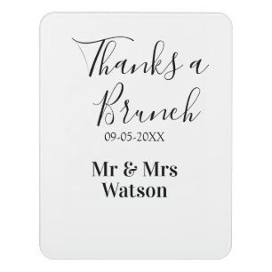 Thanks a brunch post wedding name date simple  door sign