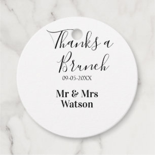 Thanks a brunch post wedding name date simple  favor tags