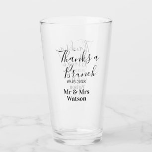 Thanks a brunch post wedding name date simple glass