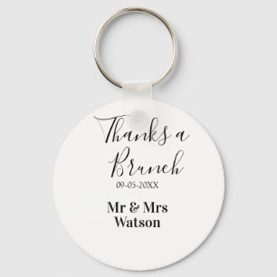 Thanks a brunch post wedding name date simple keychain