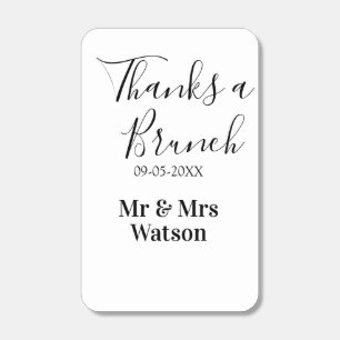 Thanks a brunch post wedding name date simple  matchboxes