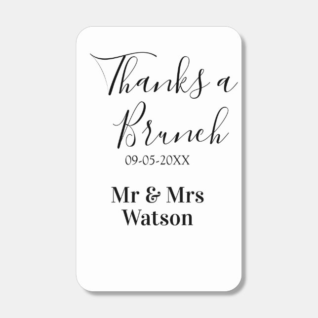 Thanks a brunch post wedding name date simple  matchboxes (Front)