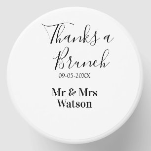 Thanks a brunch post wedding name date simple mini candle favors