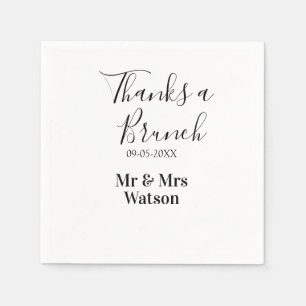 Thanks a brunch post wedding name date simple  napkins