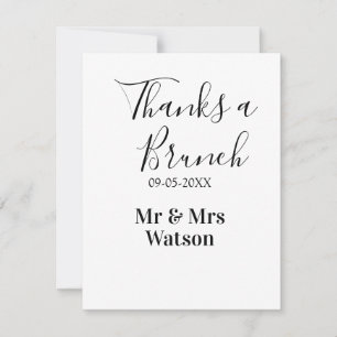 Thanks a brunch post wedding name date simple note card