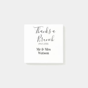 Thanks a brunch post wedding name date simple post-it notes