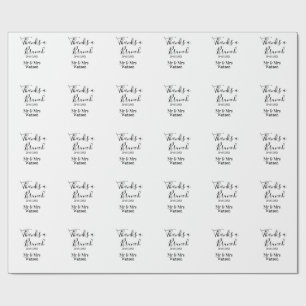 Thanks a brunch post wedding name date simple wrapping paper