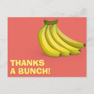 Thanks A Bunch Bananas   Funny Thank You Postcard