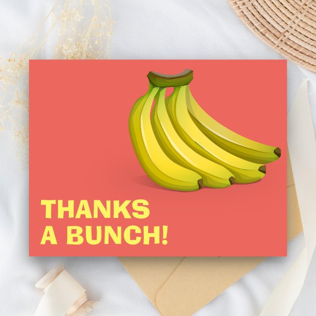 Thanks A Bunch Bananas | Funny Thank You Postcard (Creator Uploaded)