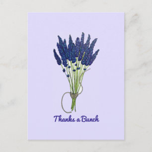 Thanks a Bunch Lavender Flower Bouquet Thank You Postcard