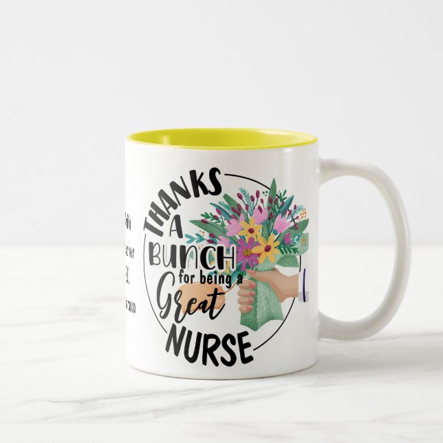 Thanks a Bunch Nurse Mug Floral Appreciation gift (Right)