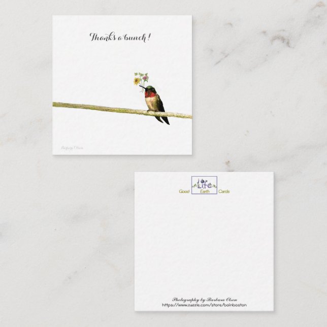 Thanks a bunch:  short note-thank you note card (Front/Back)