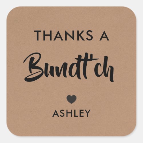 Thanks A Bundtch Gift Tag Bundt Cake Tag Kraft Square Sticker