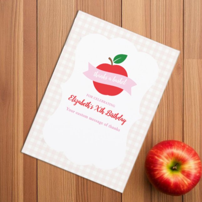 Thanks A Bushel Girls Birthday Thank You Card (Creator Uploaded)