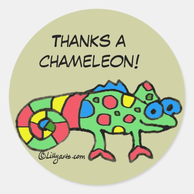 Thanks a Chameleon Personalized Stickers (Front)