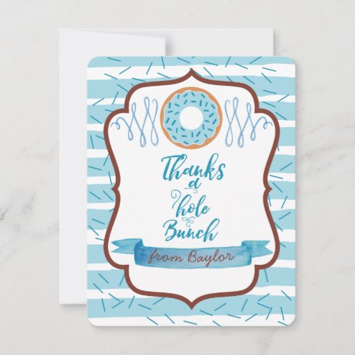 Thanks a Hole Bunch Blue Donut Thank You Cards