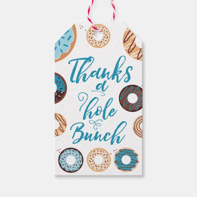 Thanks a Hole Bunch Blue Favor Tags (Front)