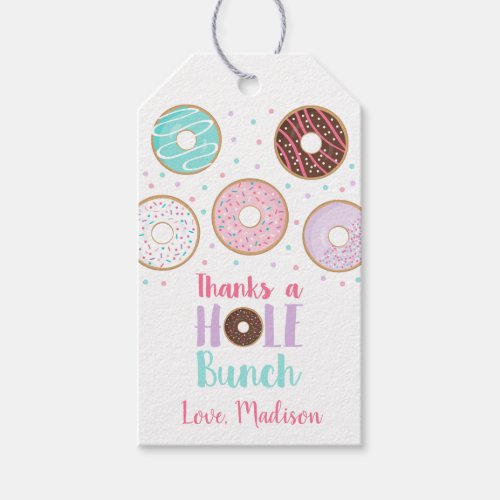 Thanks A Hole Bunch Donut Birthday Gift Tags