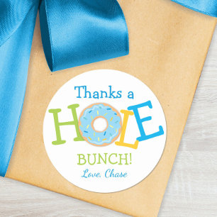 Thanks a Hole Bunch Donut Birthday Party Favor Classic Round Sticker