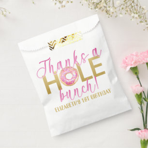 Thanks a Hole Bunch Donut Favor Bags Pink Gold