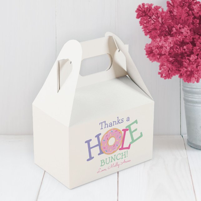 Thanks a Hole Bunch Donut Girl Birthday Party Favor Boxes (Creator Uploaded)