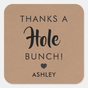 Thanks a Hole Bunch, Doughnut Holes Tag, Kraft Square Sticker