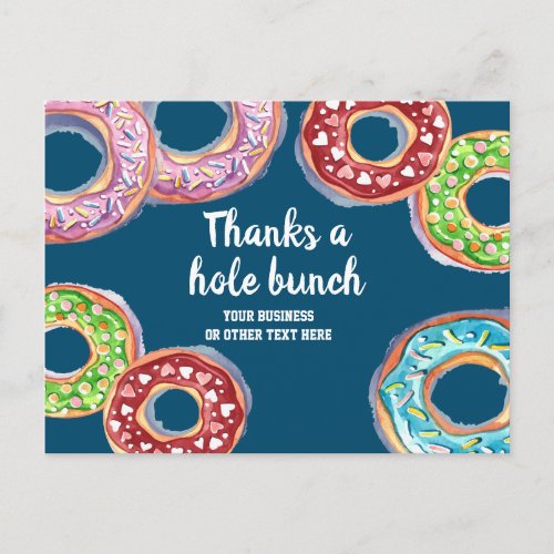 Thanks a hole bunch doughnut personalized postcard