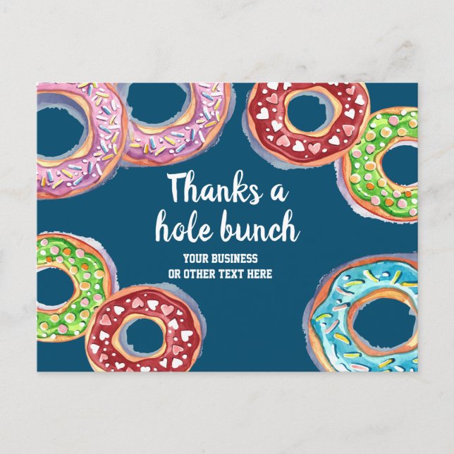 Thanks a hole bunch doughnut personalized postcard (Front)