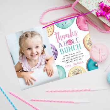 Thanks A Hole Bunch | Personalized Donut Photo Thank You Card by RedwoodAndVine at Zazzle