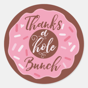 Thanks A Hole Bunch Pink Donut Stickers