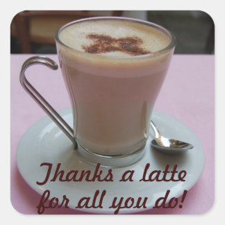Thanks a latte appreciation stickers