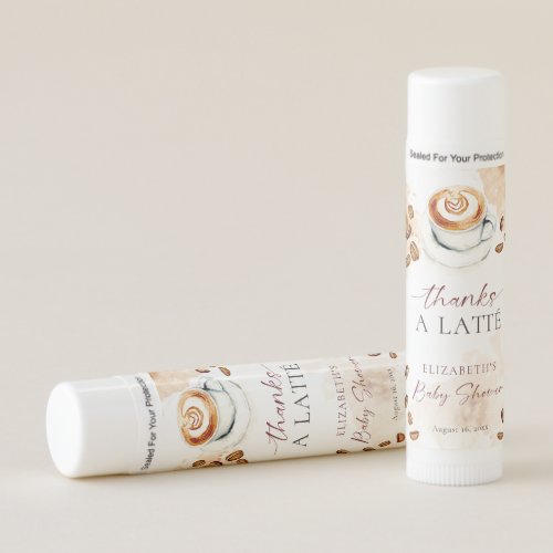 Thanks a Latté Baby Shower Brewing Coffee Theme Lip Balm