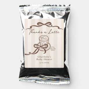 Thanks a Latte Bebe Cafe Hnad drawn Baby Shower Coffee Drink Mix