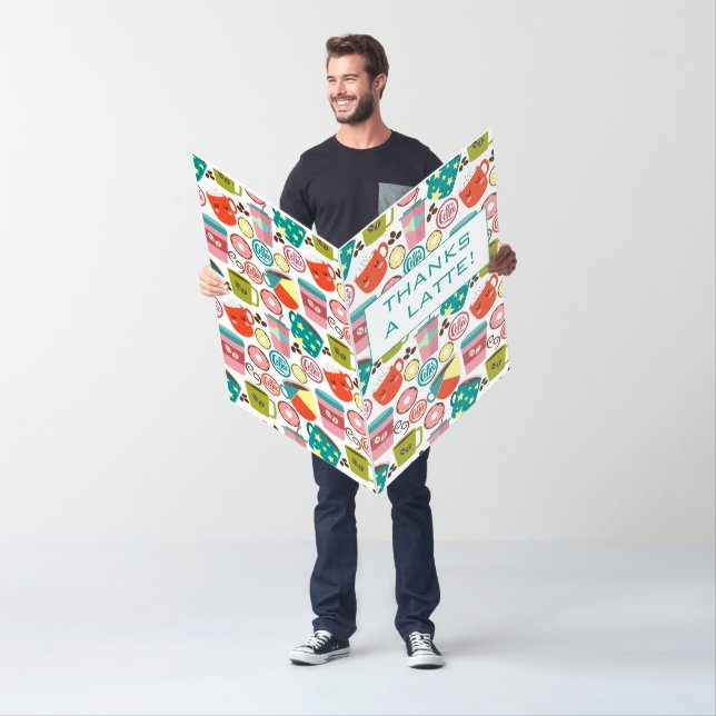 Thanks A Latte Coffee Appreciation Oversized  Card (In Situ)