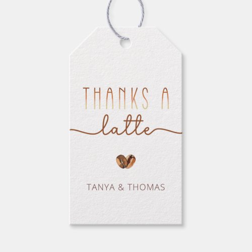 Thanks A Latte Coffee Baby Shower Thank You Gift Tags