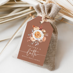 "Thanks a Latte" Coffee Bridal Shower Favor Gift Tags