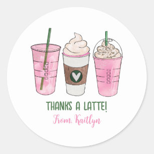 Thanks a Latte Coffee Sticker
