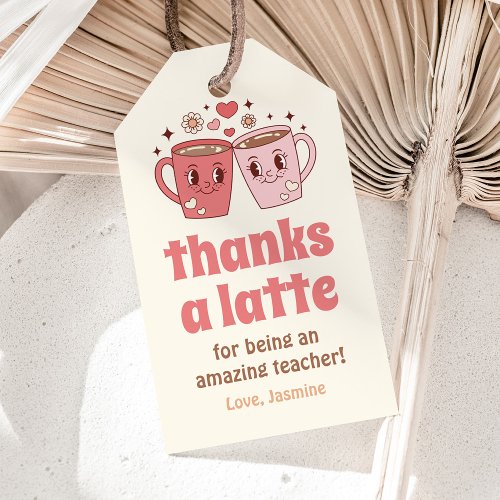 Thanks a Latte Coffee Teacher Appreciation Gift Tags