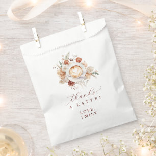 Thanks a Latte Coffee Themed Bridal Shower Favor Bag
