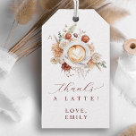 Thanks a Latte Coffee Themed Bridal Shower Favor Gift Tags<br><div class="desc">A cute bridal shower favor gift tag, this charming “Love is Brewing” bridal shower tag is perfect for a cozy and elegant celebration. This design features a beautifully illustrated bouquet of boho neutral flowers in warm beige, terracotta, rust, and creamy ivory tones and a cup of cafe latte with a...</div>