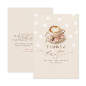 Thanks a Latte Coffee Themed Thank You Card