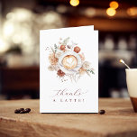 Thanks a Latte Coffee Themed Thank You Card<br><div class="desc">A cute bridal shower favor gift tag, this charming “Love is Brewing” bridal shower tag is perfect for a cozy and elegant celebration. This design features a beautifully illustrated bouquet of boho neutral flowers in warm beige, terracotta, rust, and creamy ivory tones and a cup of cafe latte with a...</div>