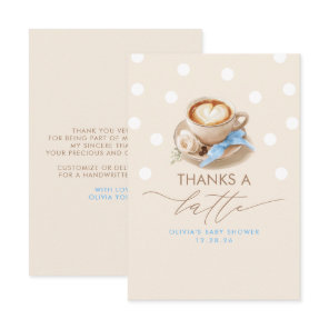 Thanks a Latte Coffee Themed Thank You Card