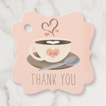 Thanks A Latte Coffee Wedding Shower Thank You Favor Tags by OccasionInvitations at Zazzle