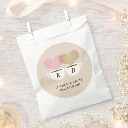 Thanks A Latte Custom Wedding Monogram Initials Favor Bag